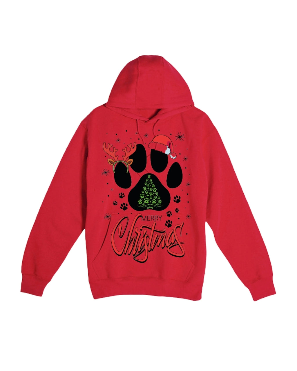 Merry Christmas Paw Print Holiday Apparel – Festive Pet Lover Christmas Design