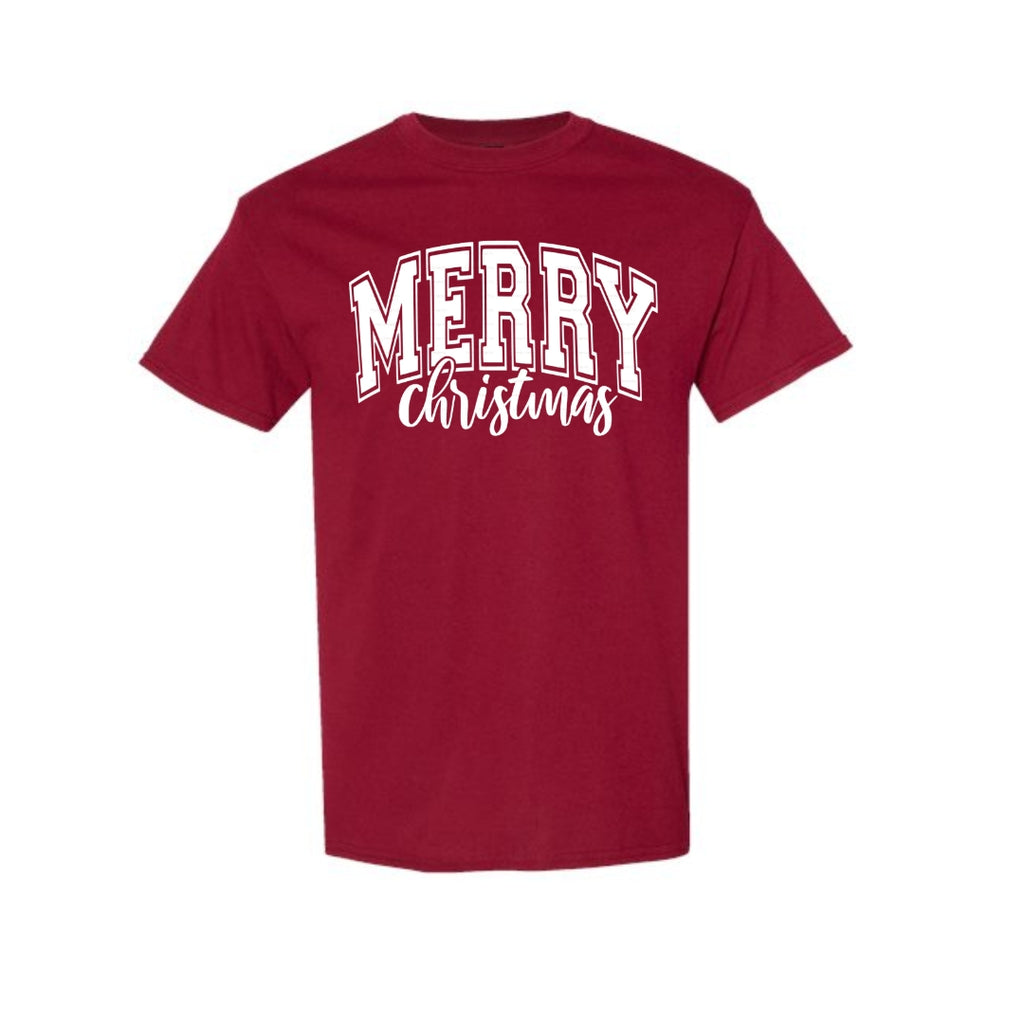 Minimalist Holiday Shirt - “Merry Christmas” Bold Letter Design