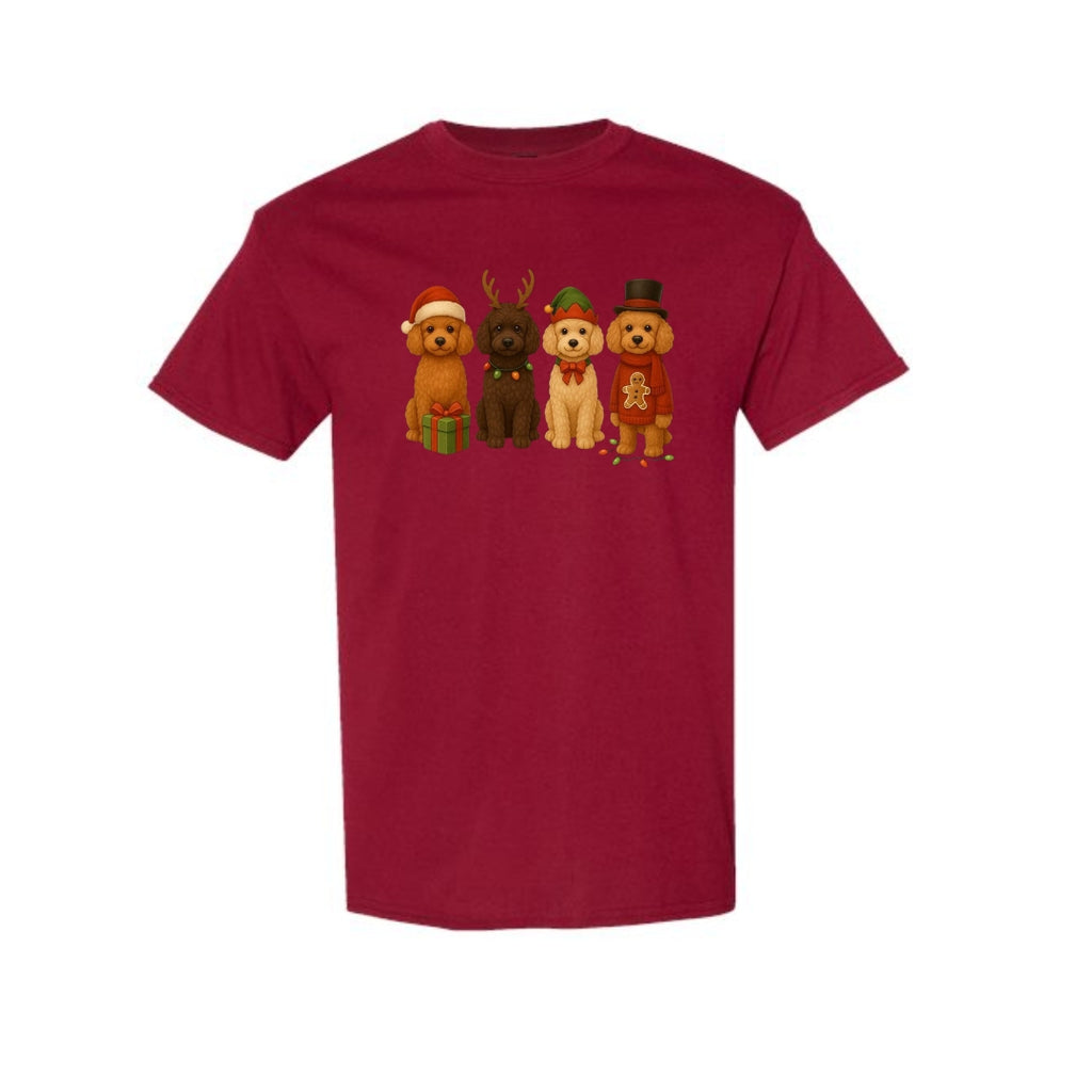 Merry & Furry Tees: Christmas Doodle Dog Squad Design – Festive Holiday Dog Lover Gift