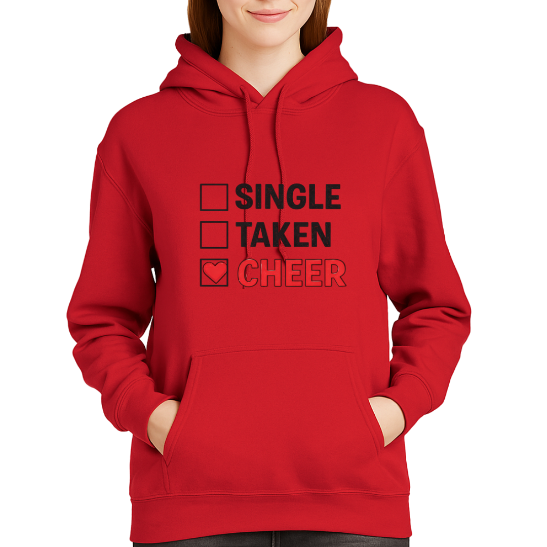 Single Taken Cheer Valentine Shirt | Cheerleader Valentine Sweatshirt | Cheer Life Apparel