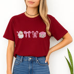 Holiday Shirt -Pink Christmas Icons Graphic