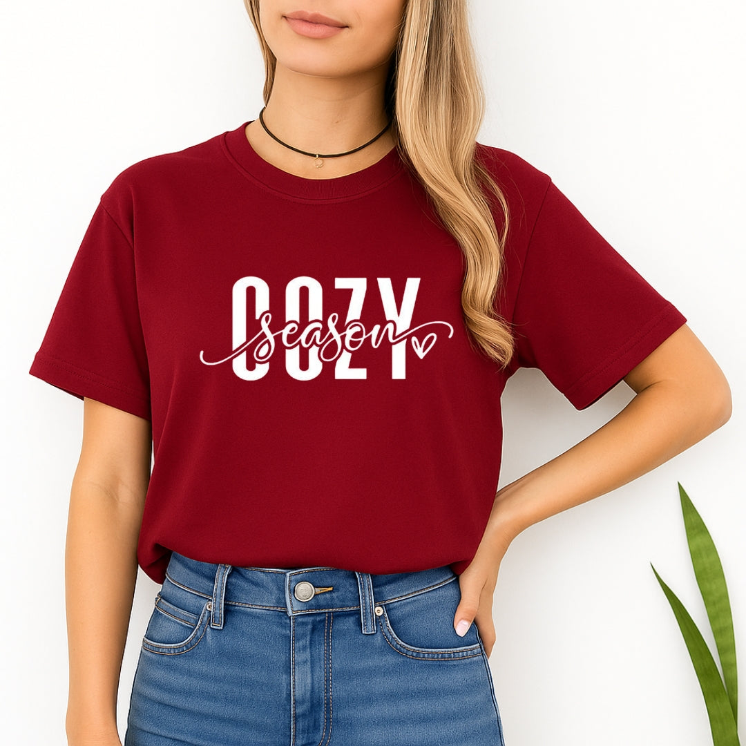 Minimalist Holiday Shirt - Cozy Season Script Design