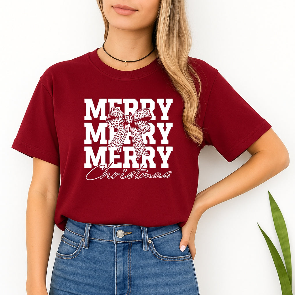 Holiday Shirt - Merry Merry Merry Christmas Graphic