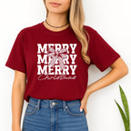 Holiday Shirt - Merry Merry Merry Christmas Graphic