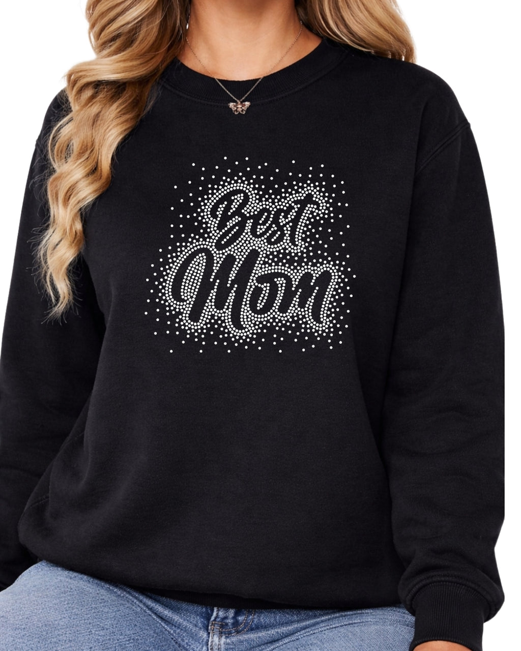 "Best Mom" Rhinestone Shirt – Sparkly Mom Tee, Game Day Shirt, Mom Gift, Bling Sports Mom Apparel