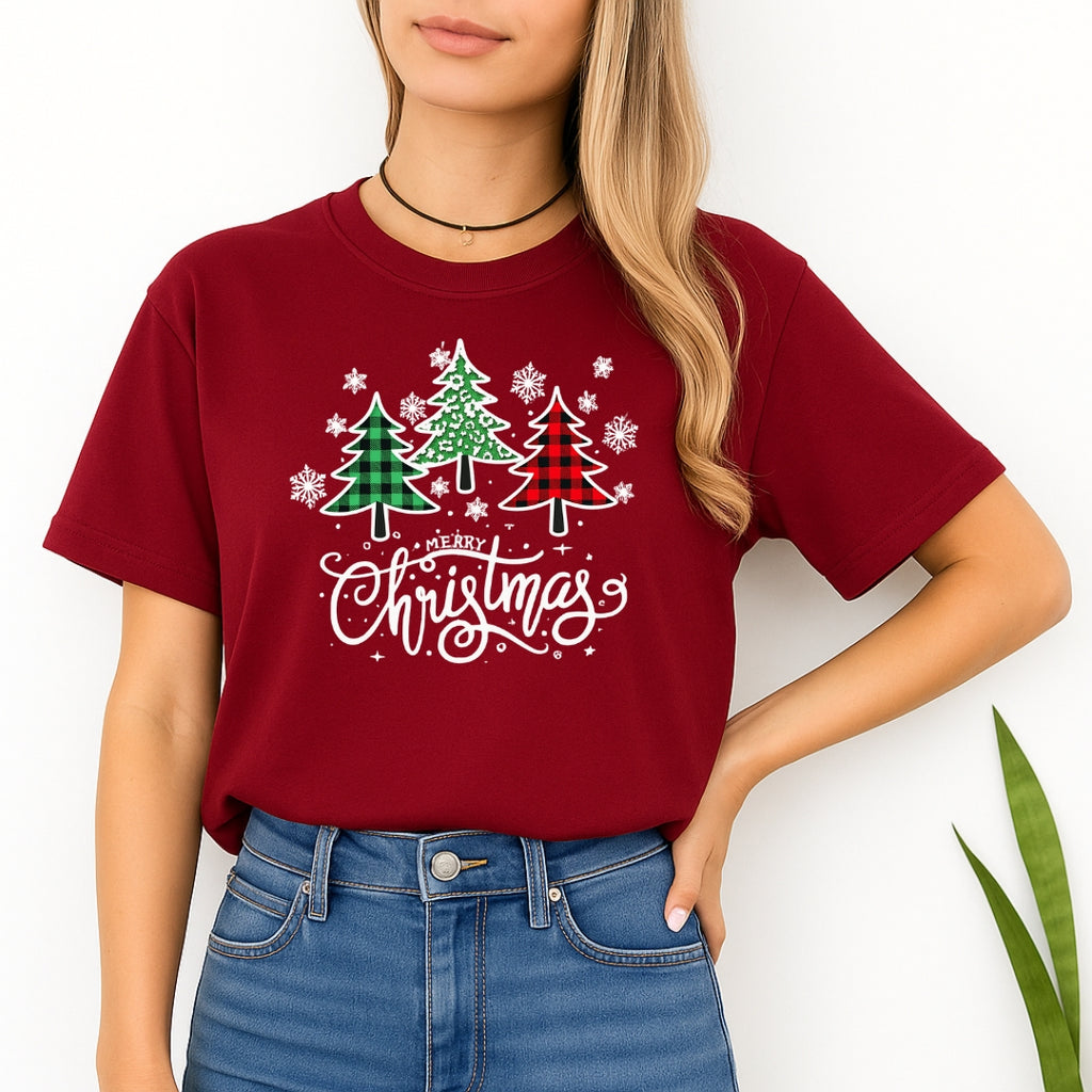 Holiday Shirt -Merry Christmas 3 Graphic Trees