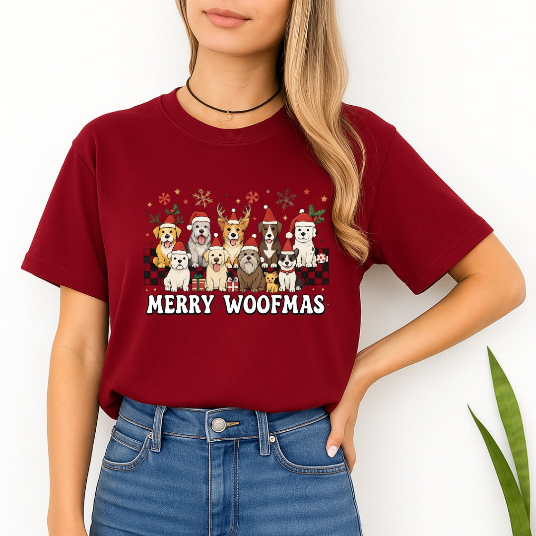 Christmas Tee for Pet Parents : Merry Woofmas Dog Lover Apparel