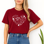 Minimalist Holiday Shirt - Festive Heart Christmas Icons
