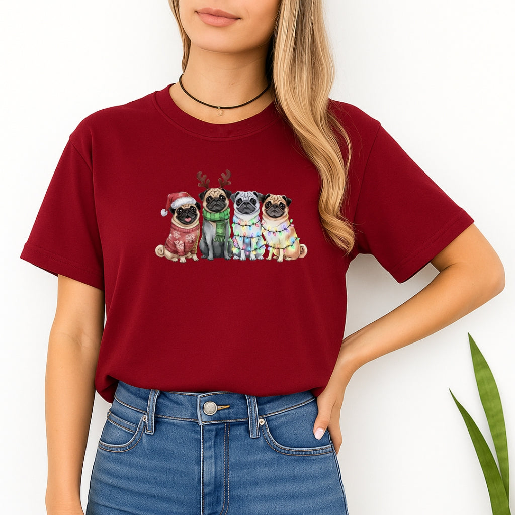 Merry & Furry Tees: Festive Pug Christmas Apparel – Cute Holiday Dog Lover Gift