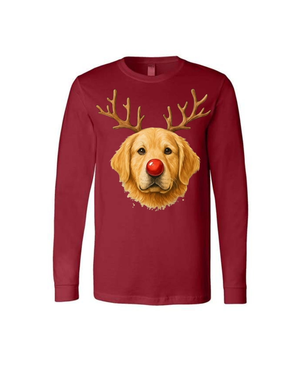 Reindeer Golden Retriever Christmas Design – Cute Holiday Dog Graphic