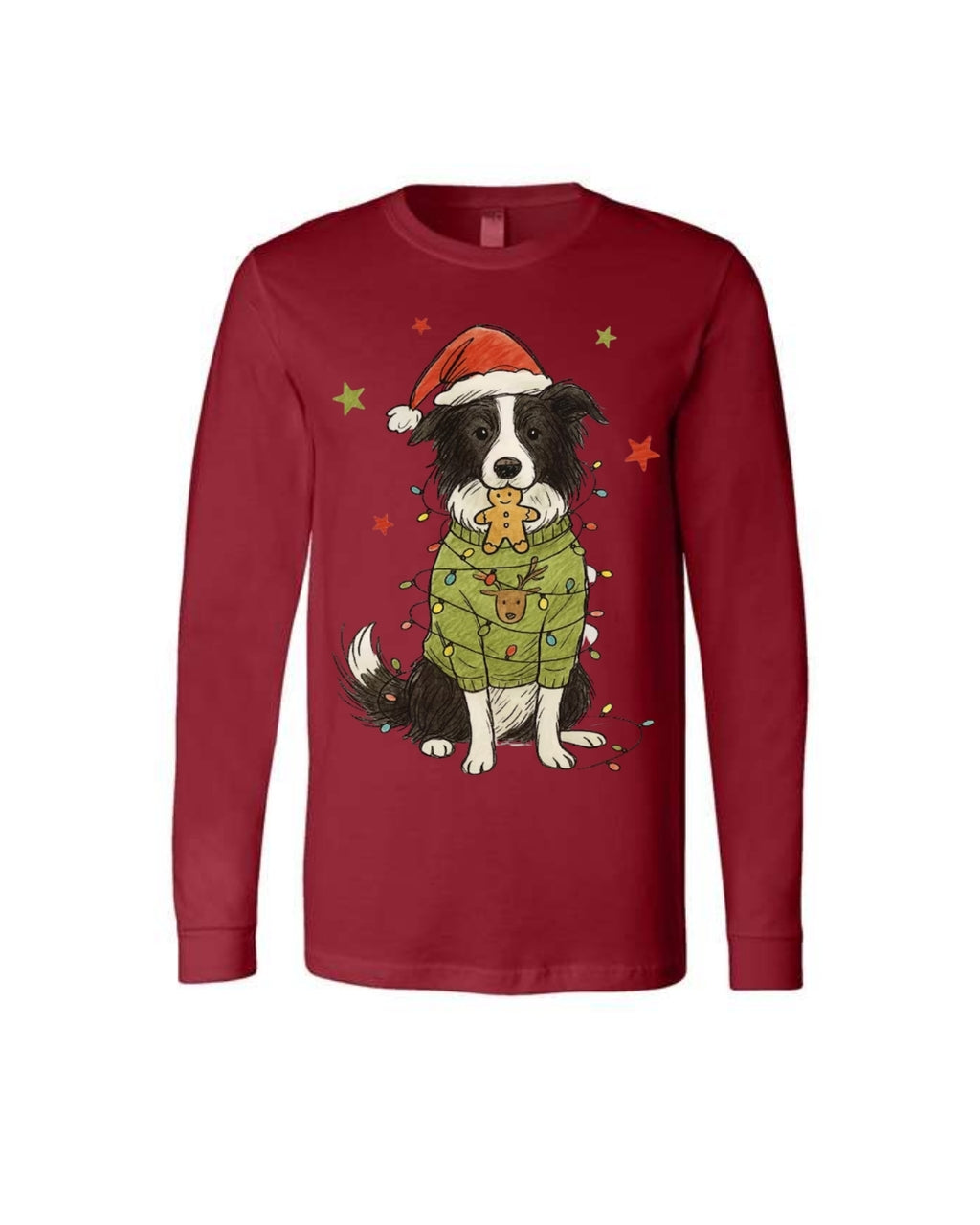 Border Collie Christmas Lights Design – Cute Holiday Dog Lover Gift
