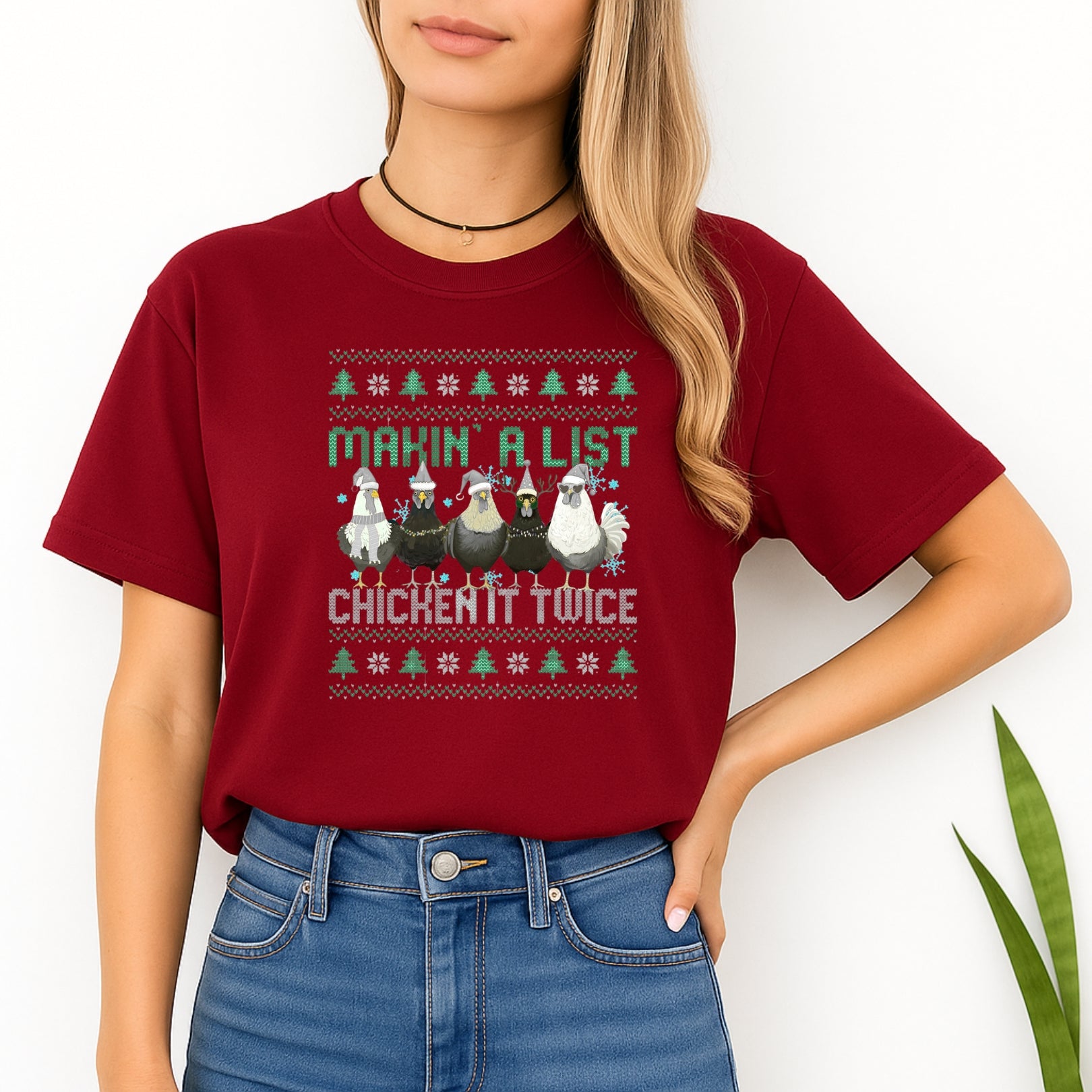 Christmas Tee for Pet Parents : Makin’ A List, Chicken It Twice