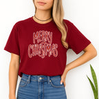Minimalist Holiday Shirt - “Merry Christmas” Glitter Script Design