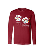 “Happy Pawlidays Festive Paw Print Lights Design”