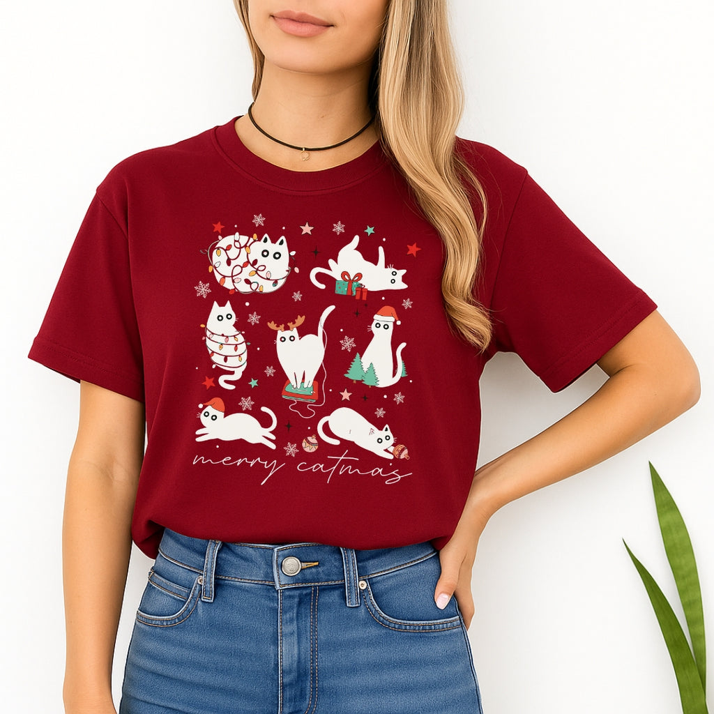 Christmas Tee for Pet Parents : Merry Catmas – Funny Christmas Cat Lover Gift