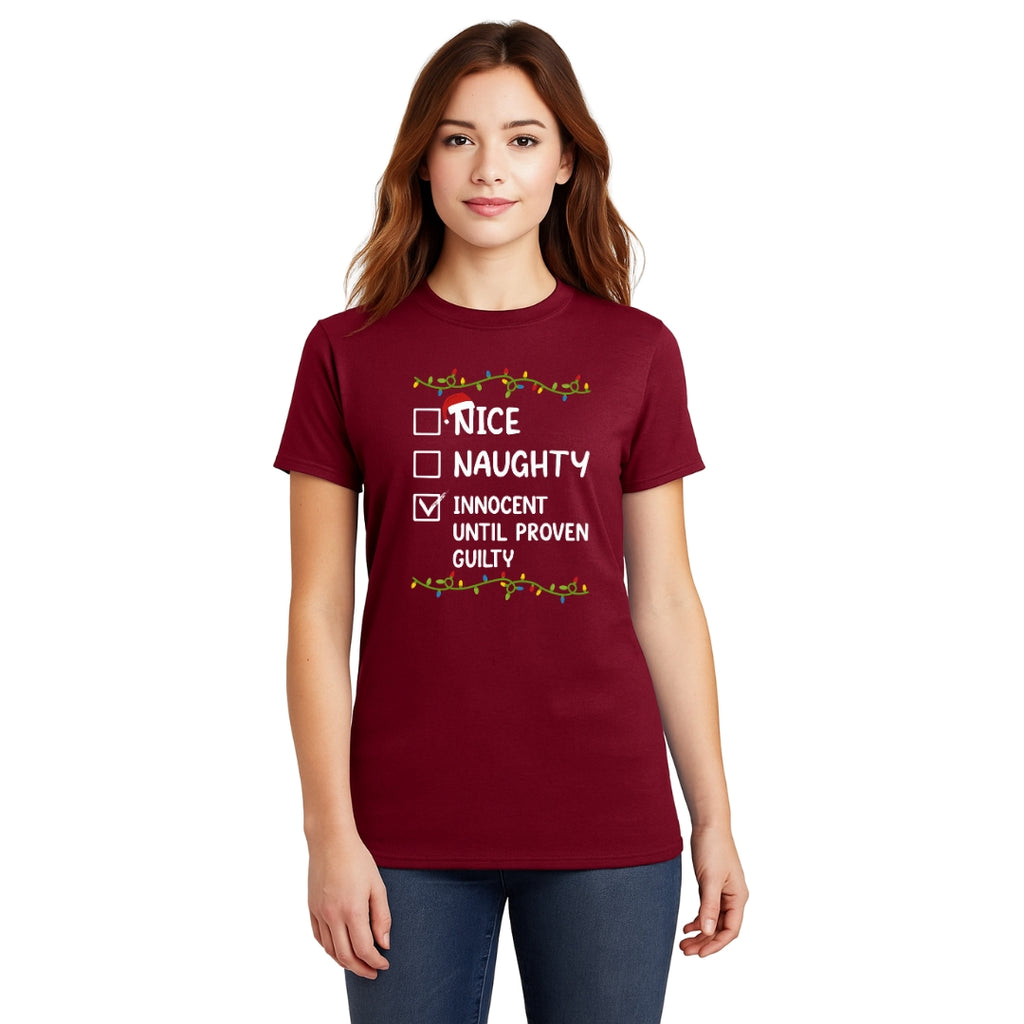 FUNNY HOLIDAY SHIRT: Innocent Until Proven Guilty