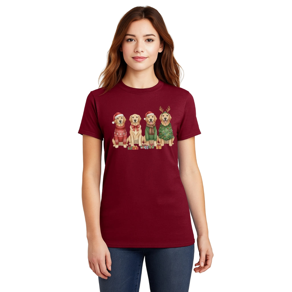 Merry & Furry Tees:Golden Retriever Christmas Dogs Design – Festive Holiday Dog Lover Gift