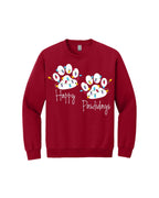 “Happy Pawlidays Festive Paw Print Lights Design”