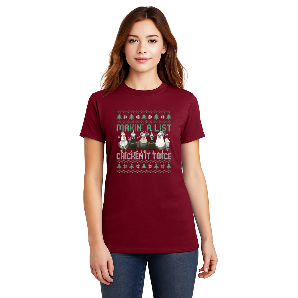Christmas Tee for Pet Parents : Makin’ A List, Chicken It Twice