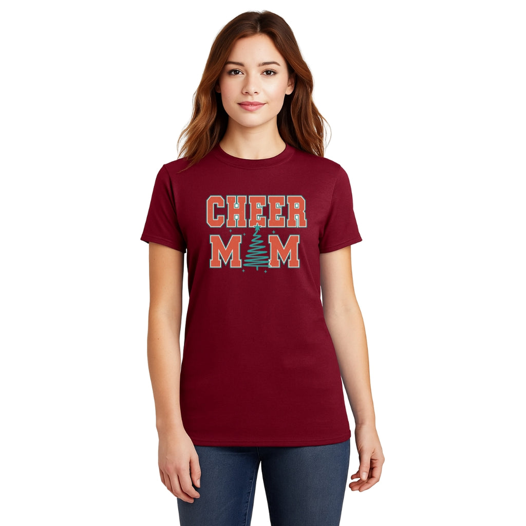 Holiday Shirt - Festive “Cheer Mom” Christmas Apparel – Perfect Holiday Spirit Wear for Cheer Moms