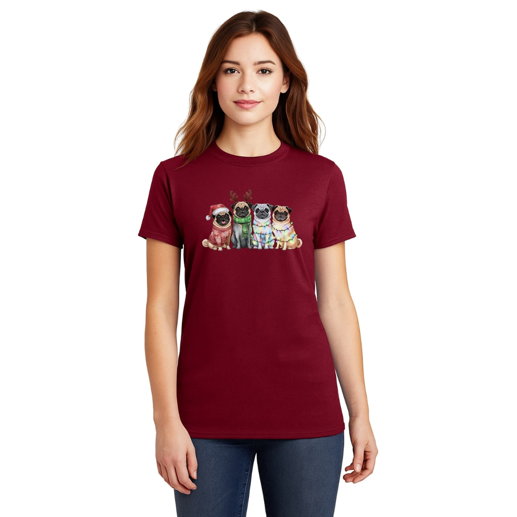 Merry & Furry Tees: Festive Pug Christmas Apparel – Cute Holiday Dog Lover Gift
