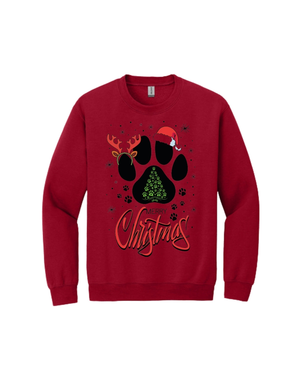 Merry Christmas Paw Print Holiday Apparel – Festive Pet Lover Christmas Design