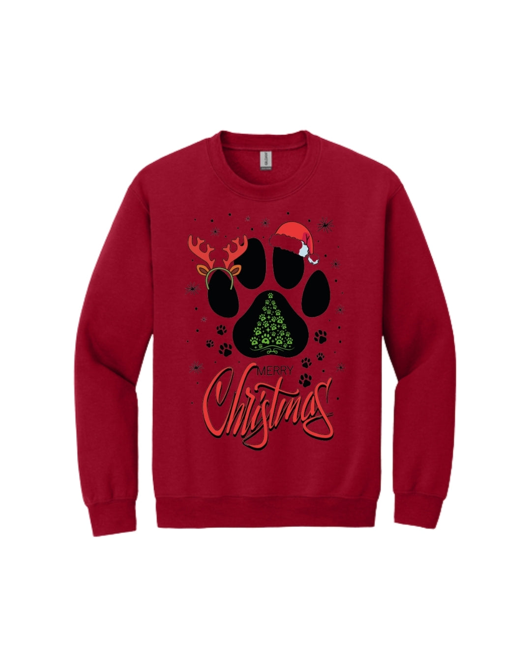 Merry Christmas Paw Print Holiday Apparel – Festive Pet Lover Christmas Design