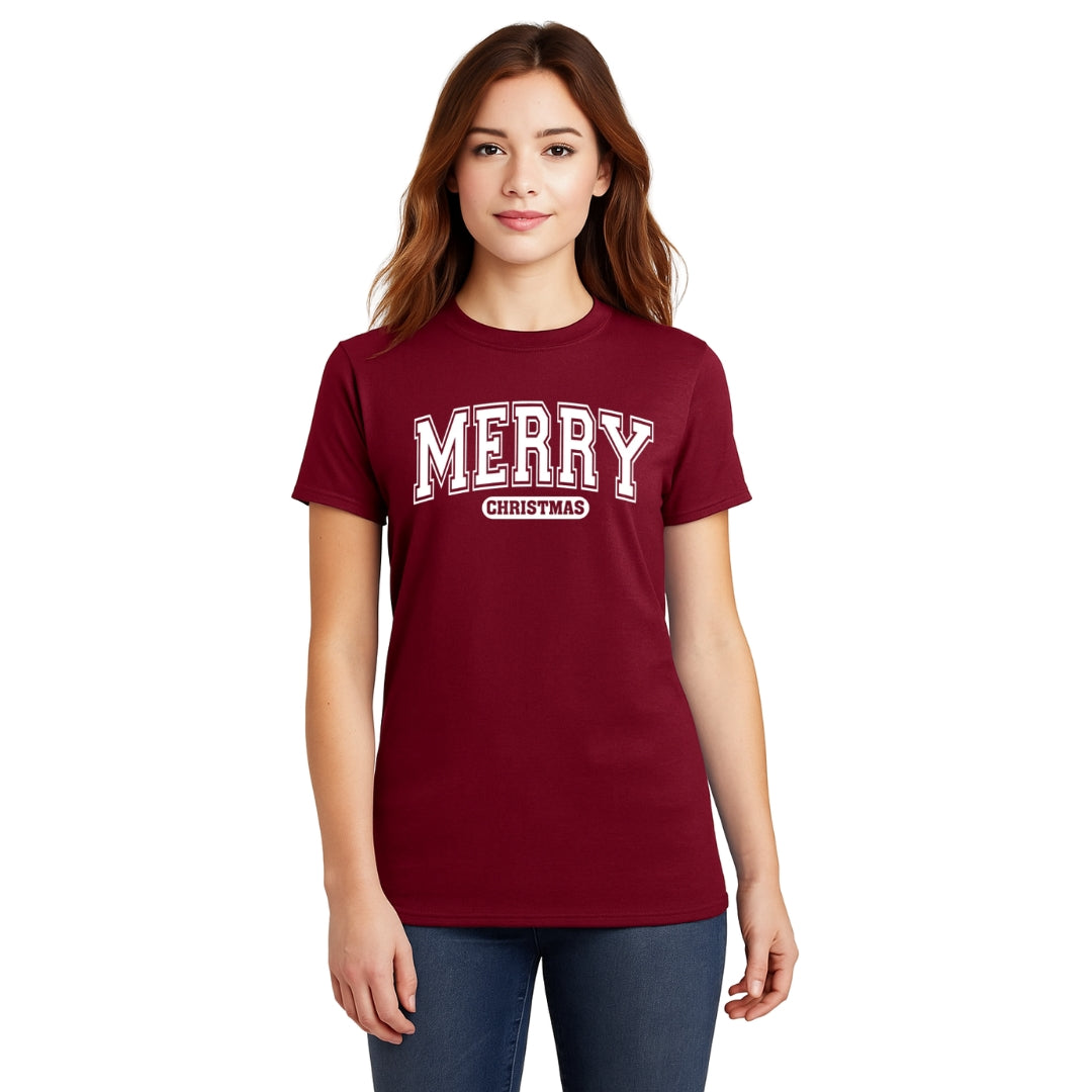 Minimalist Holiday Shirt - Merry Christmas Graphic Apparel
