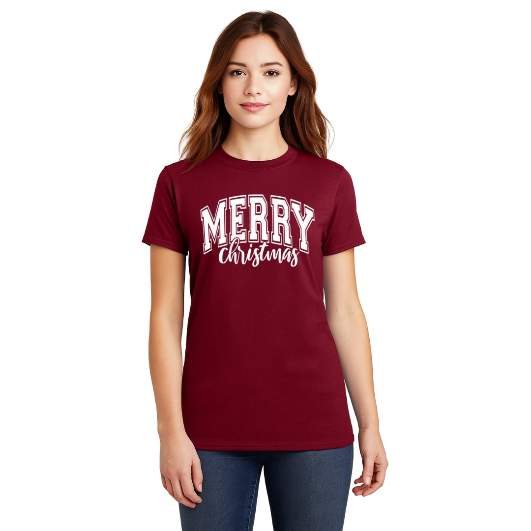 Minimalist Holiday Shirt - “Merry Christmas” Bold Letter Design