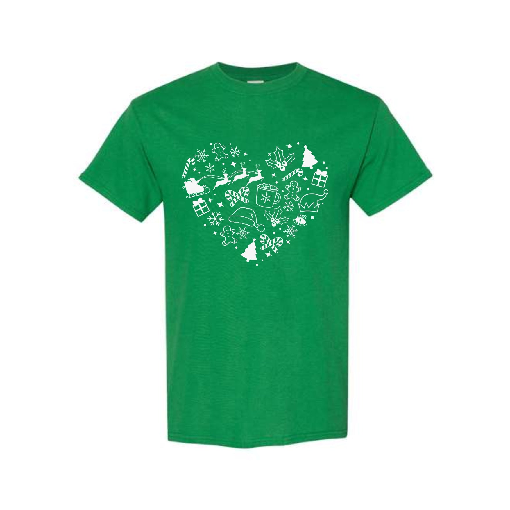 Minimalist Holiday Shirt - Festive Heart Christmas Icons