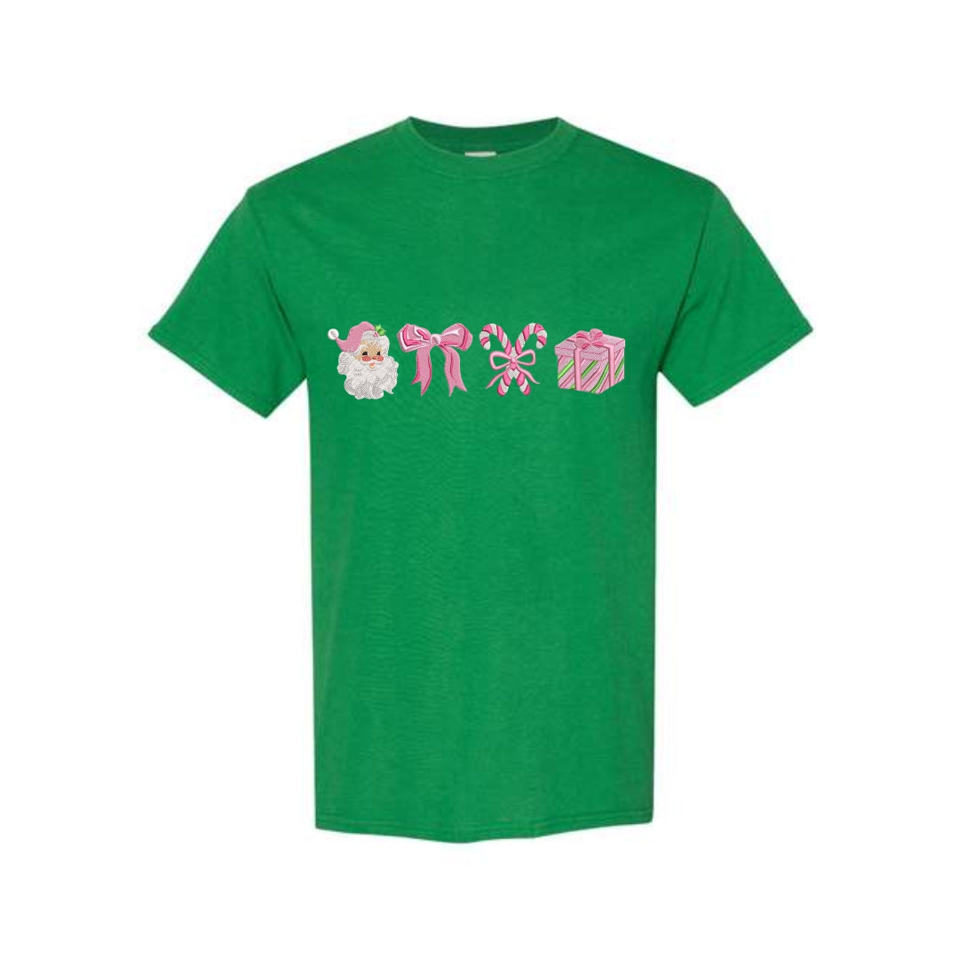 Holiday Shirt -Pink Christmas Icons Graphic