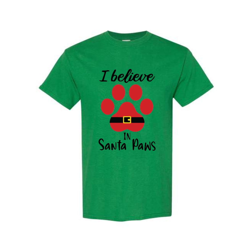 Christmas Tee for Pet Parents : I Believe in Santa Paws – Cute Christmas Dog Lover Gift