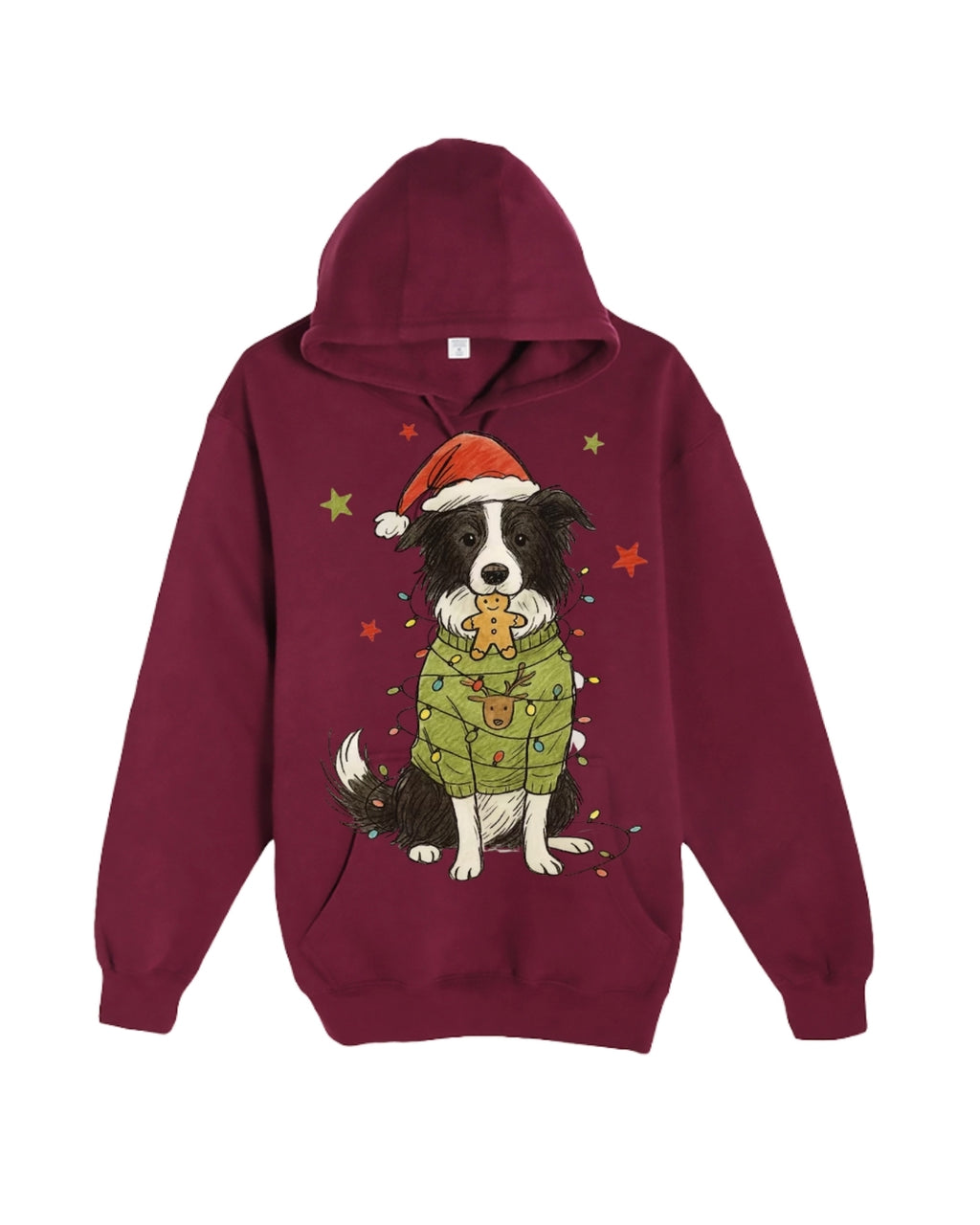 Border Collie Christmas Lights Design – Cute Holiday Dog Lover Gift