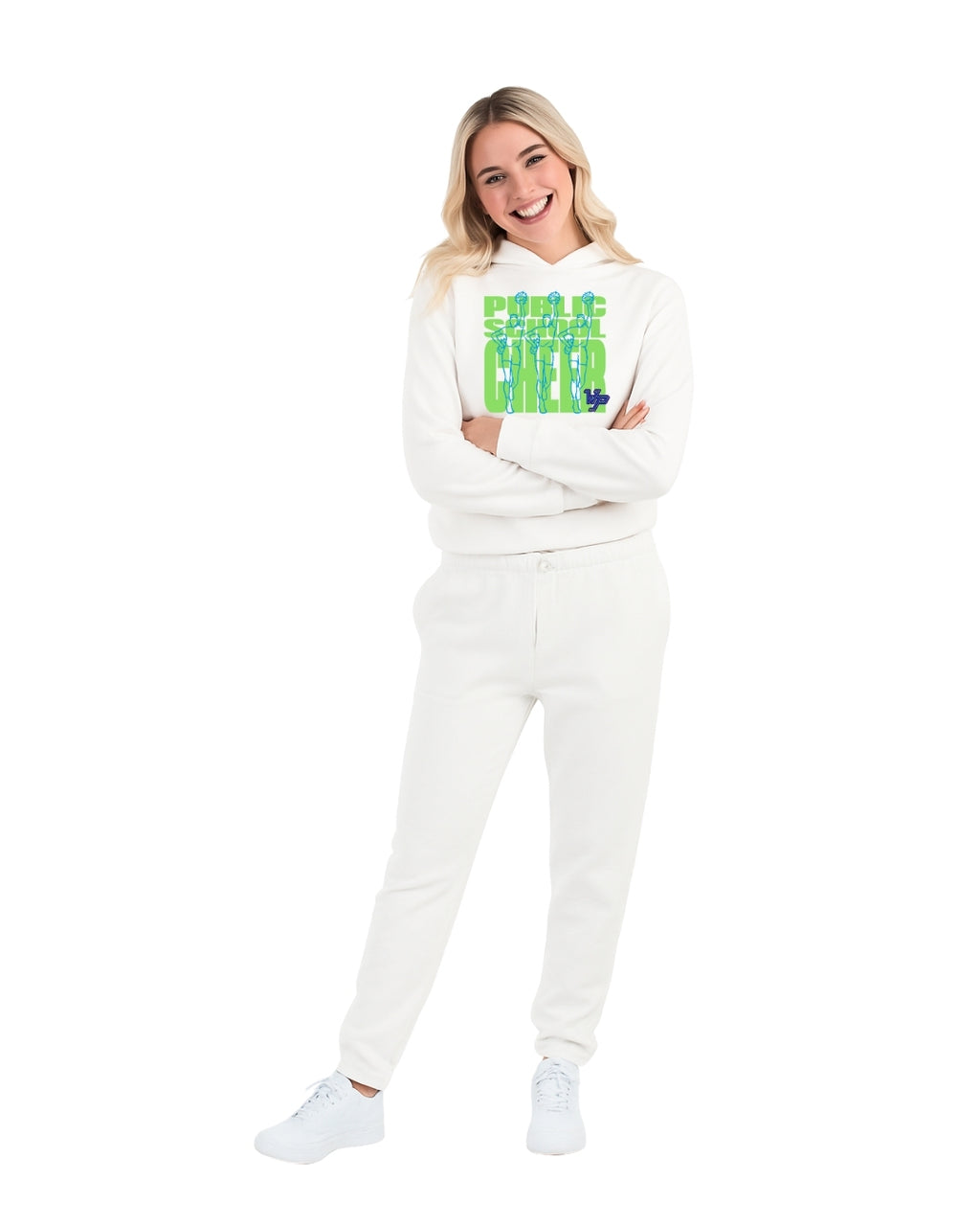 Wesley Padilla Hoodie + Jogger Set - Public Cheer (Neon Green Logo)
