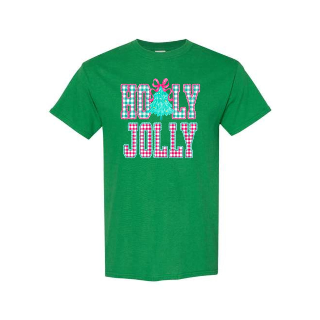 Holiday Shirt -Holly Jolly Gingham Christmas