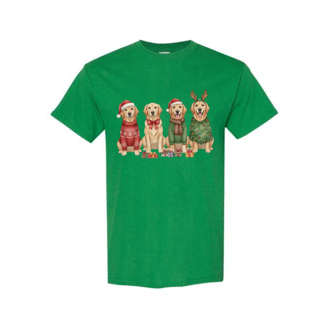 Merry & Furry Tees:Golden Retriever Christmas Dogs Design – Festive Holiday Dog Lover Gift