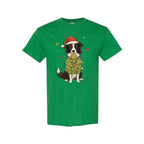 Merry & Furry Tees: Border Collie Christmas Lights Design – Cute Holiday Dog Lover Gift