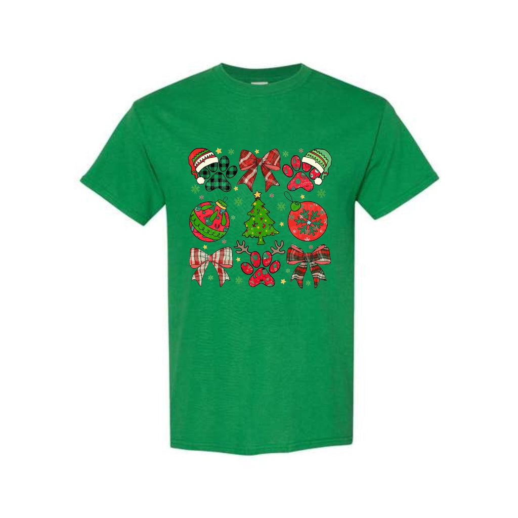 Christmas Tee for Pet Parents : Paw Print Christmas Apparel – Festive Dog Lover Holiday Gift