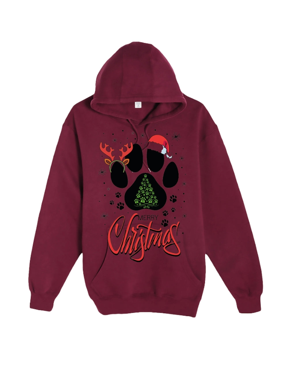 Merry Christmas Paw Print Holiday Apparel – Festive Pet Lover Christmas Design