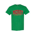 Minimalist Holiday Shirt - “Merry Christmas” Glitter Varsity Design