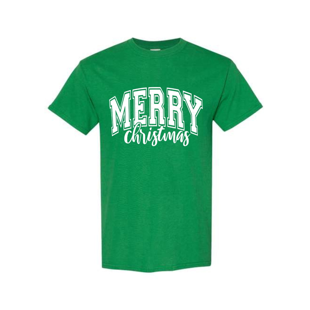 Minimalist Holiday Shirt - “Merry Christmas” Bold Letter Design