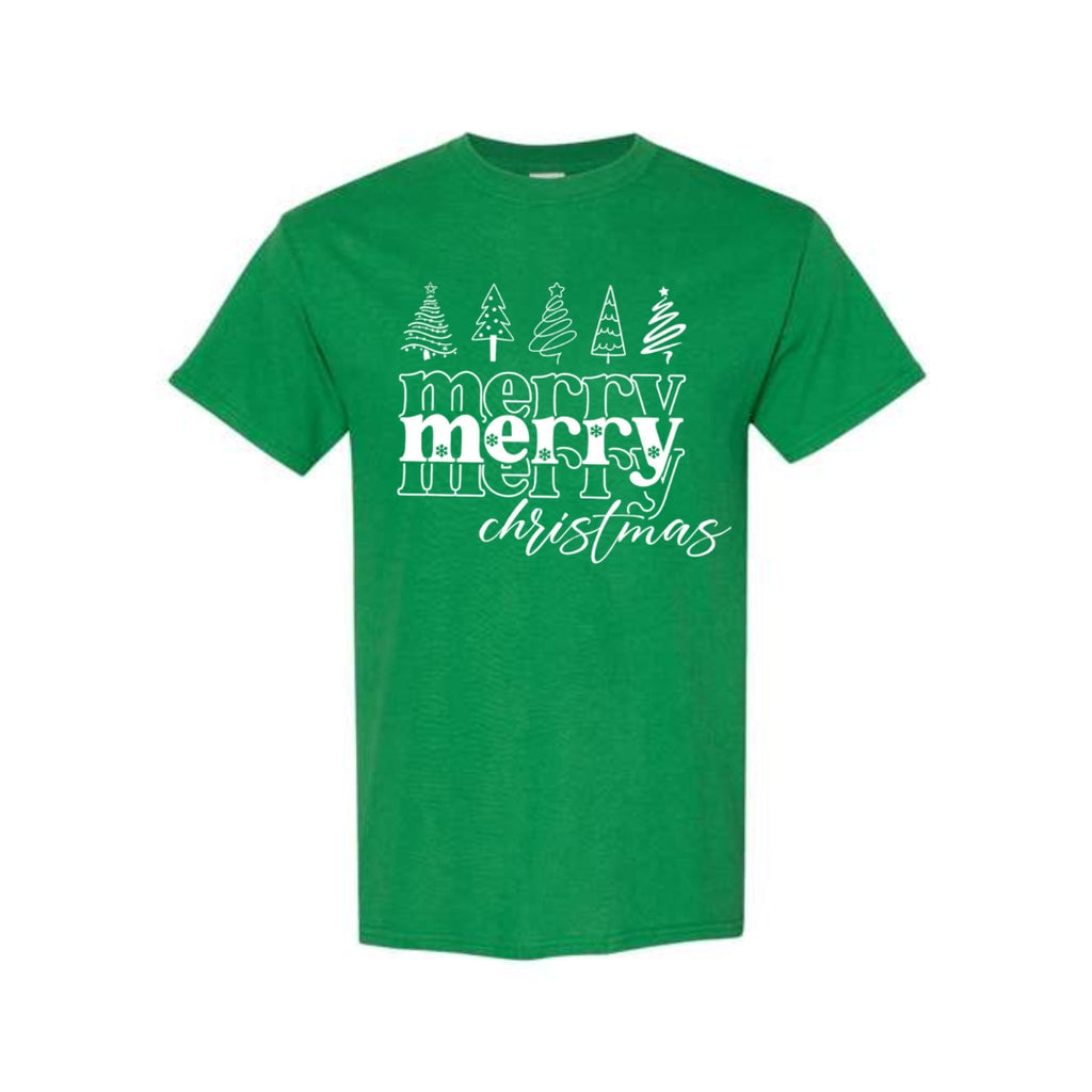 Minimalist Holiday Shirt - Merry Merry Christmas Graphic Tee