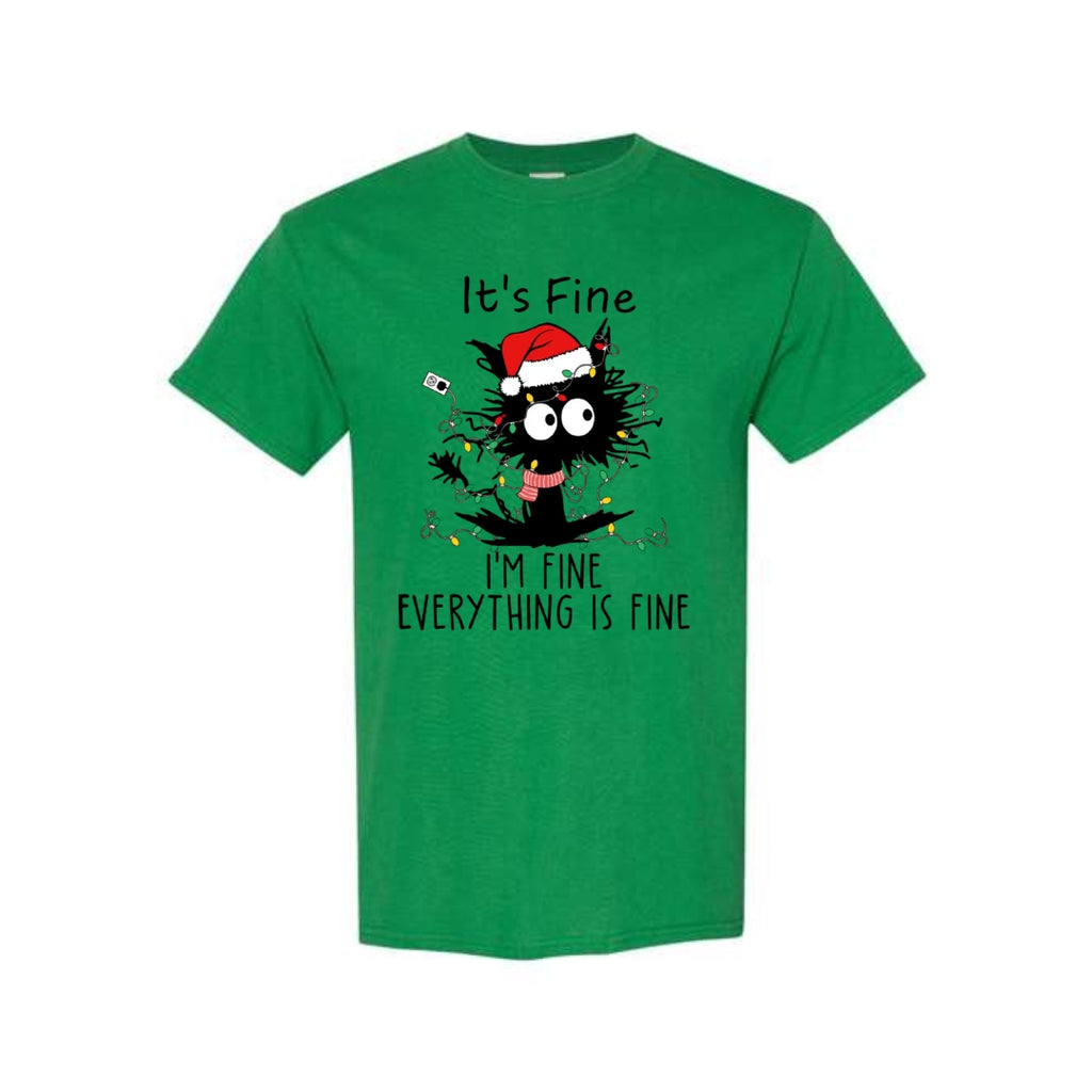 Christmas Tee for Pet Parents : “It’s Fine, I’m Fine, Everything Is Fine”