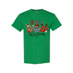 Merry & Furry Tees: Merry Christmas Paw Print Buffalo Plaid Holiday Apparel – Cute Festive Dog Lover Design