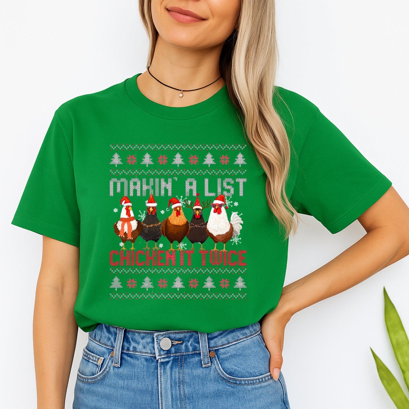 Christmas Tee for Pet Parents : Makin’ A List, Chicken It Twice