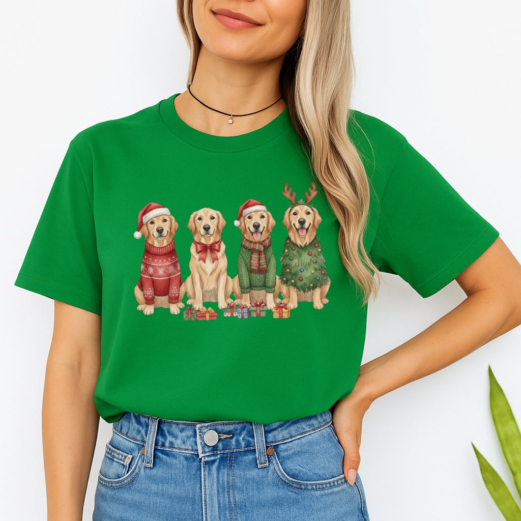 Merry & Furry Tees:Golden Retriever Christmas Dogs Design – Festive Holiday Dog Lover Gift
