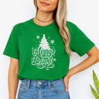 Minimalist Holiday Shirt - Merry and Bright” Christmas Tree Design