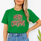 Minimalist Holiday Shirt - “Merry Christmas” Glitter Script Design
