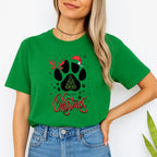 Merry & Furry Tees: Merry Christmas Paw Print Holiday Apparel – Festive Pet Lover Christmas Design