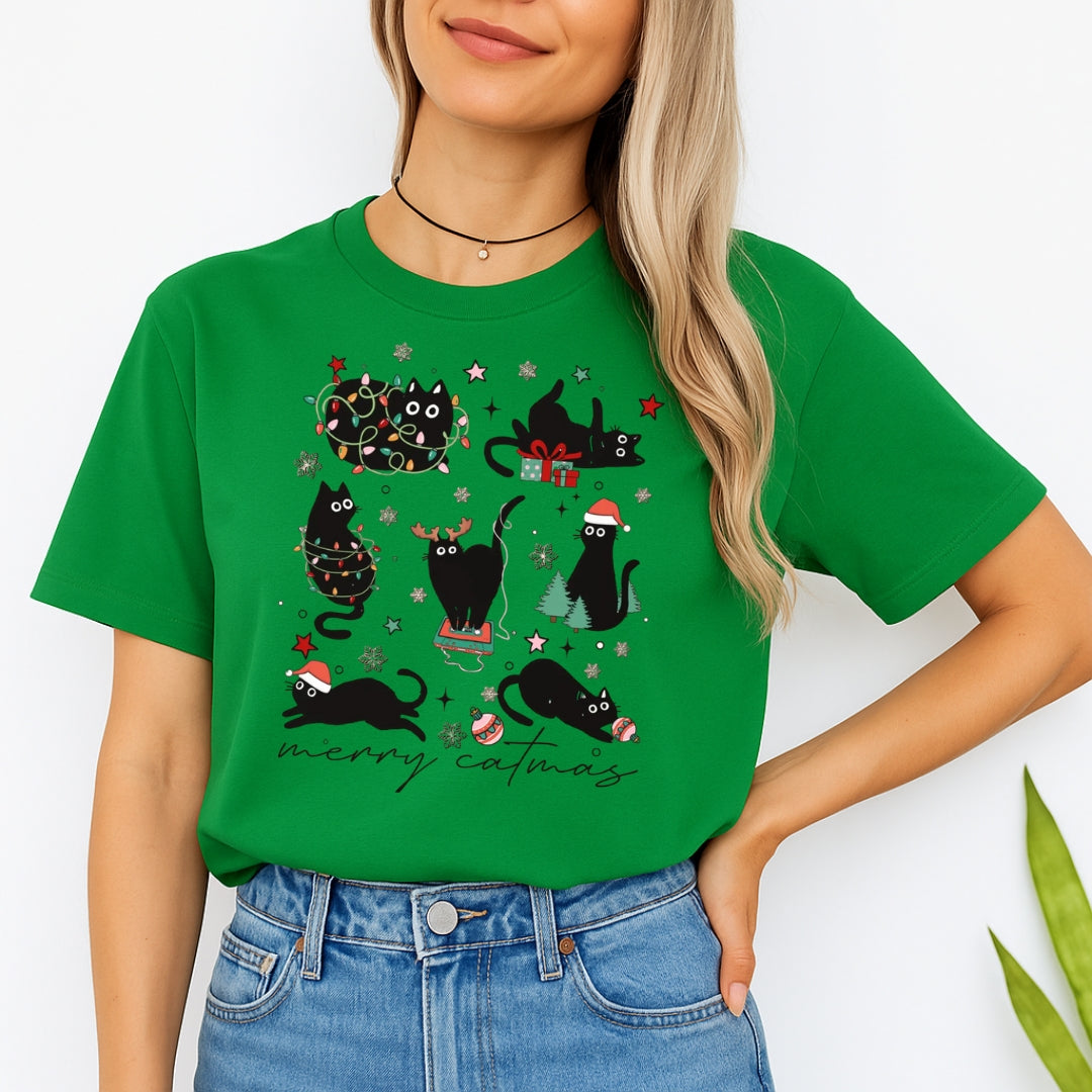 Christmas Tee for Pet Parents : Merry Catmas – Funny Christmas Cat Lover Gift